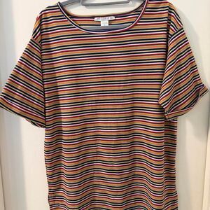 Vintage 90's Unisex Limited Multi color Stripes with rolled sleeve Size Mens M